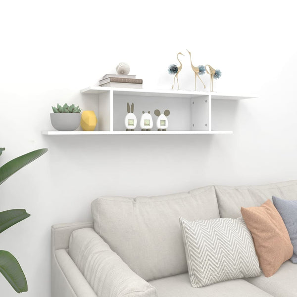 vidaXL Étagère murale TV blanc 125x18x23 cm en bois d'ingénierie