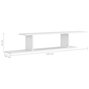 vidaXL Étagère murale TV blanc 125x18x23 cm en bois d'ingénierie
