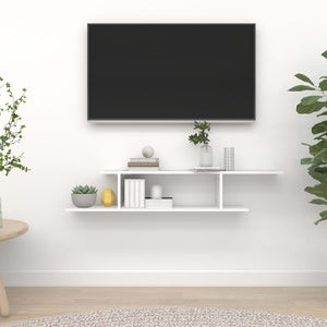vidaXL Étagère murale TV blanc 125x18x23 cm en bois d'ingénierie
