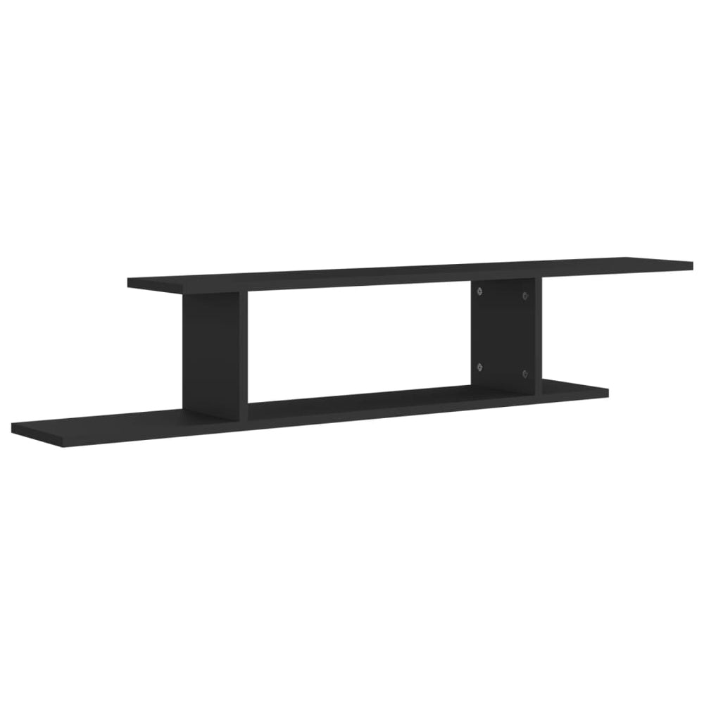 Schwarzes TV-Wandregal 125 cm