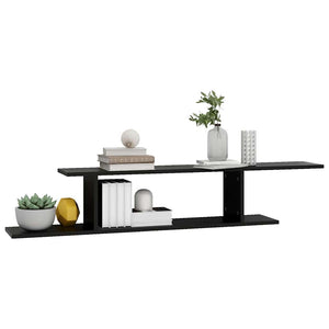 Schwarzes TV-Wandregal 125 cm