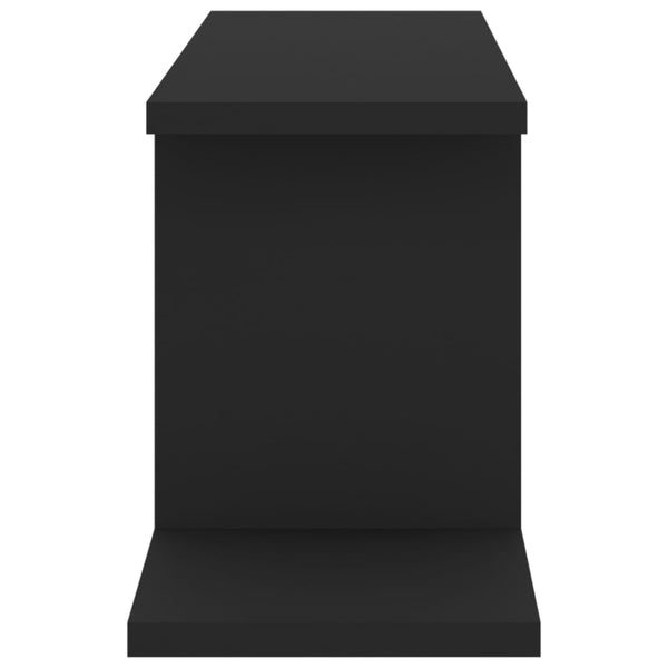 Schwarzes TV-Wandregal 125 cm