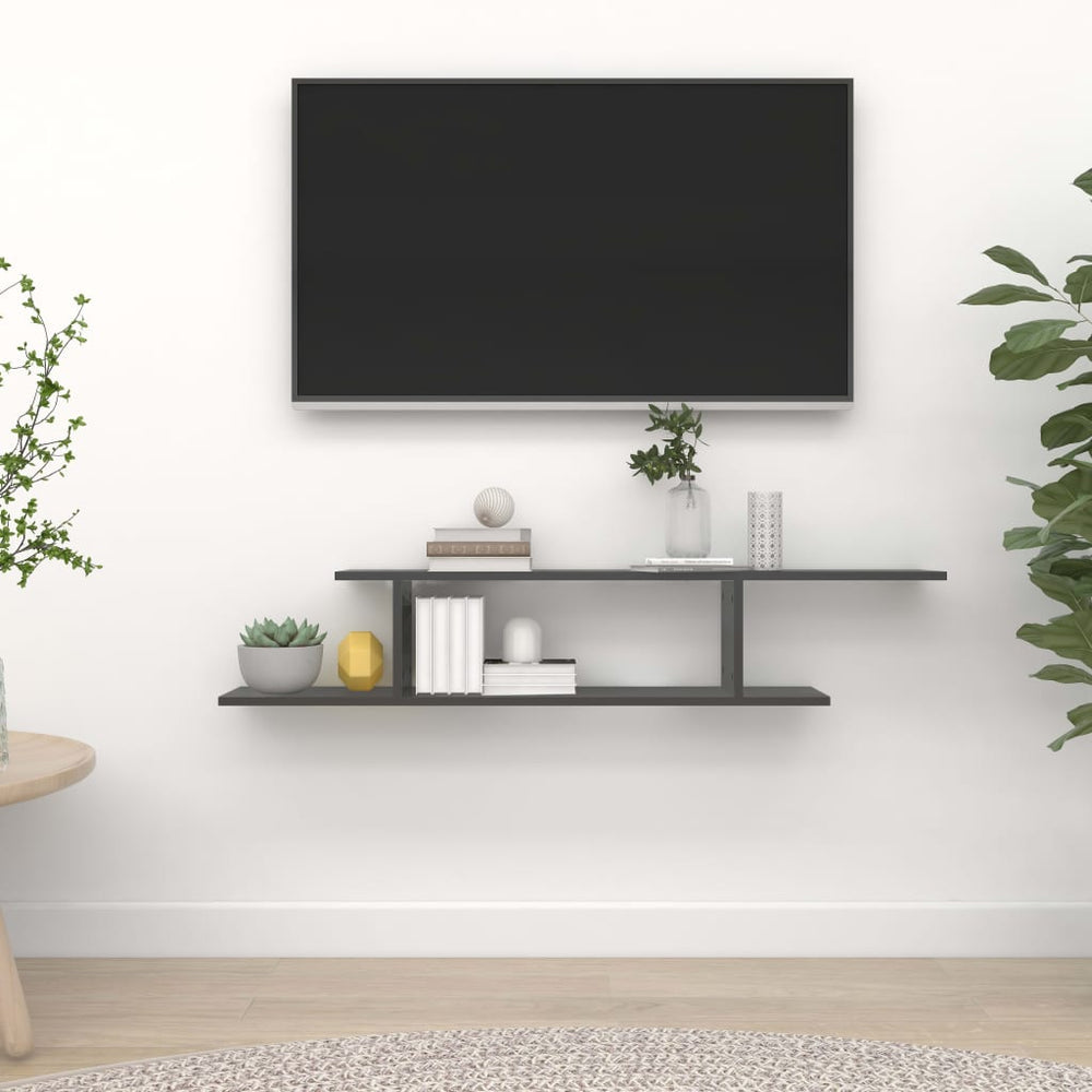 Graues TV-Wandregal 125 cm