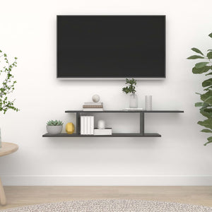 Graues TV-Wandregal 125 cm