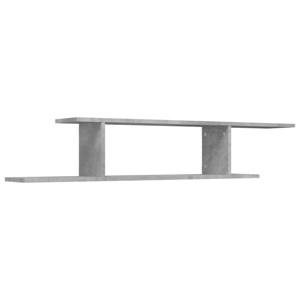 vidaXL Meuble TV mural gris béton 125x18x23 cm en bois d'ingénierie