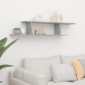 TV-Wandregal Betongrau 125 cm