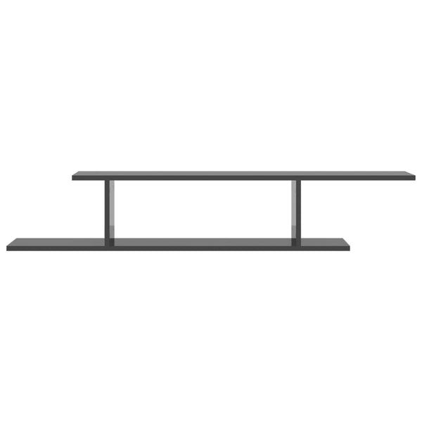 TV-Wandregal, Hochglanz Grau, 125 cm