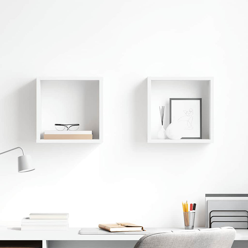 vidaXL Étagères cubes 2 pcs Blanc 30x15x30 cm