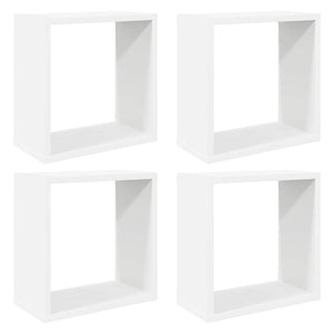 Weiße Würfelregale, 4er Set, 30x30 cm
