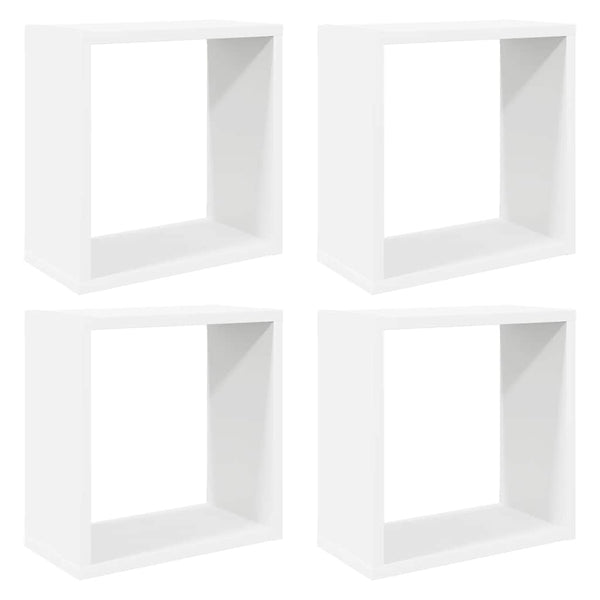 Weiße Würfelregale, 4er Set, 30x30 cm
