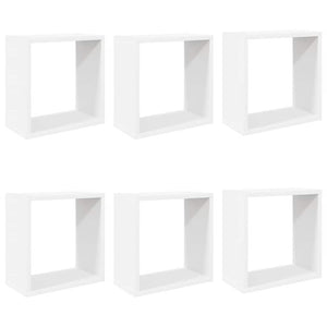 Weiße Würfelregale, 6er Set - 30x15x30 cm