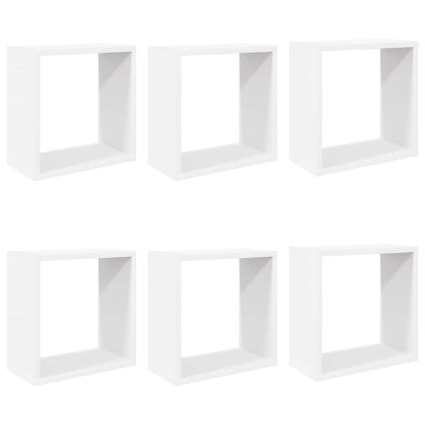 Weiße Würfelregale, 6er Set - 30x15x30 cm