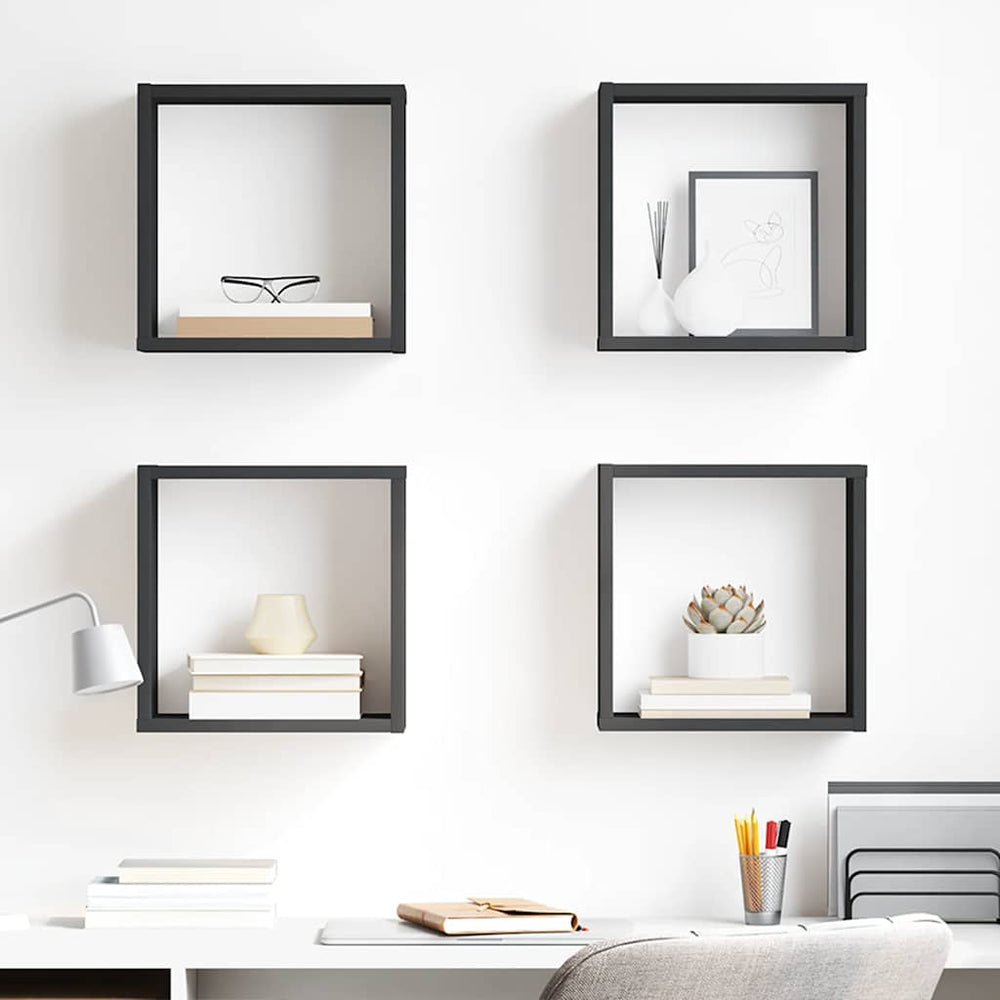 vidaXL Étagères cubes 4 pcs Gris 30x15x30 cm