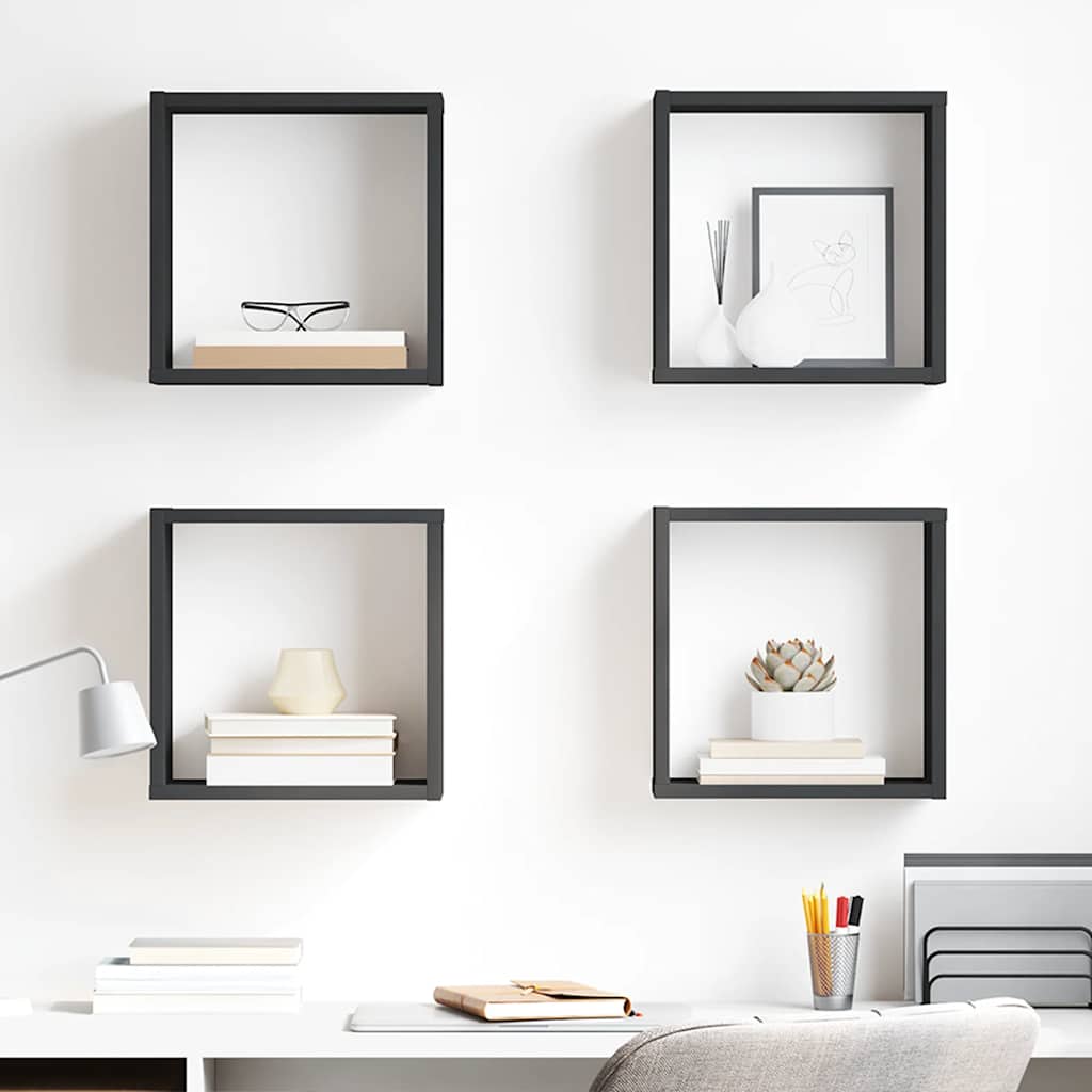Würfelregale Grau, 4er Set