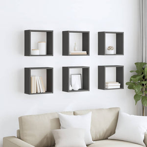 Würfelregale Grau, 6er Set