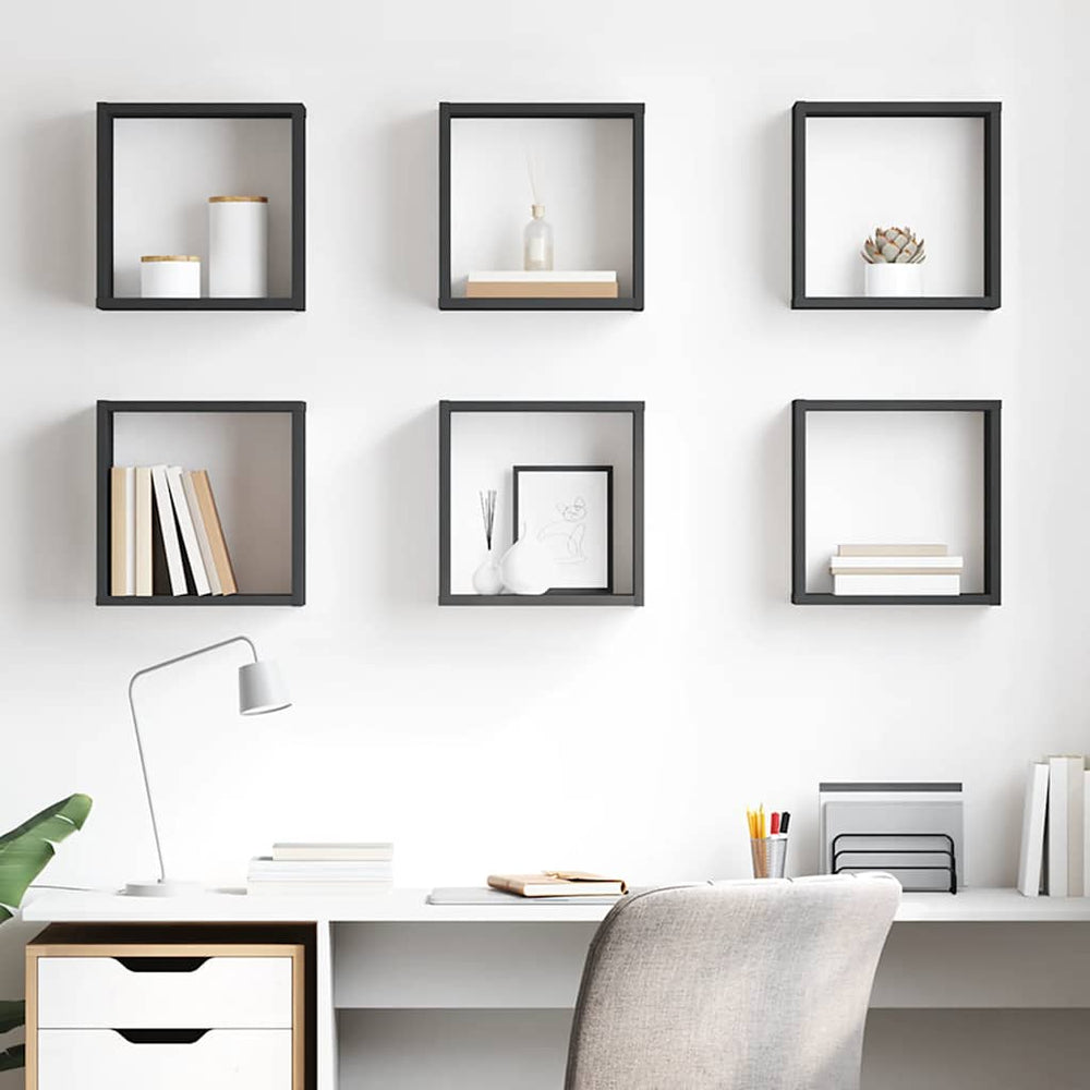 vidaXL Étagères cubes 6 pcs Gris 30x15x30 cm