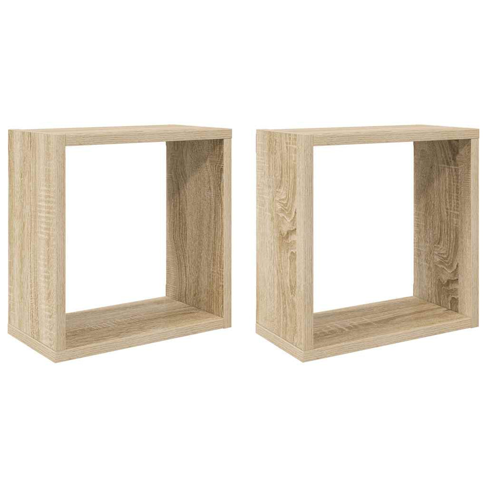 vidaXL Étagères cubes 2 pcs Chêne Sonoma 30x15x30 cm