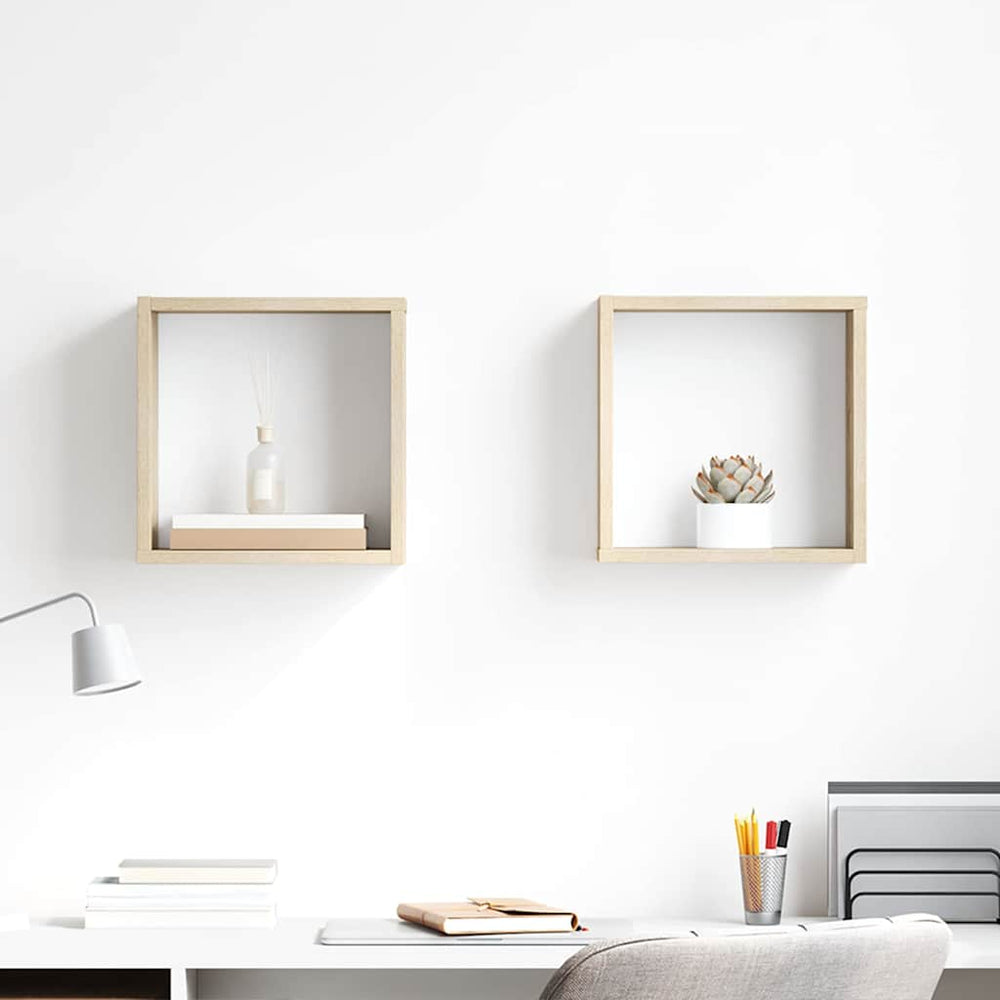 vidaXL Étagères cubes 2 pcs Chêne Sonoma 30x15x30 cm