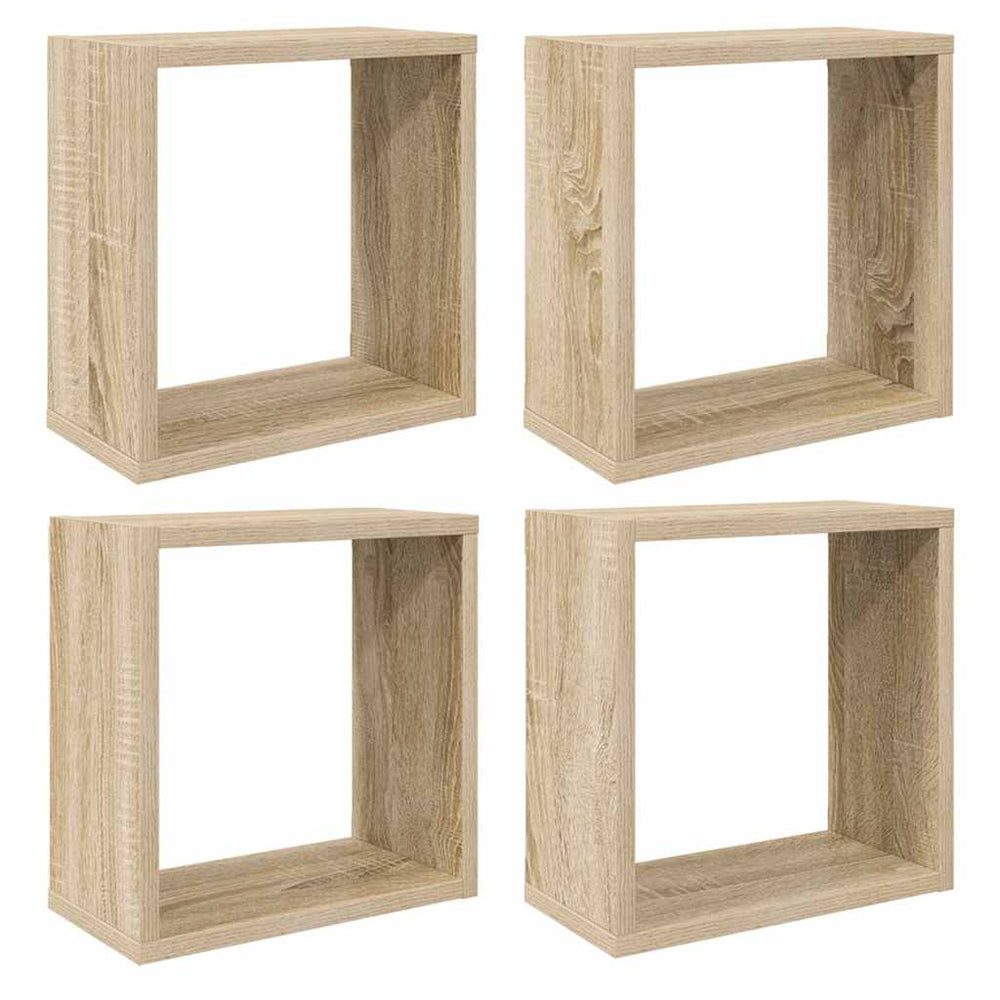 vidaXL Étagères cubes 4 pcs Chêne Sonoma 30x15x30 cm