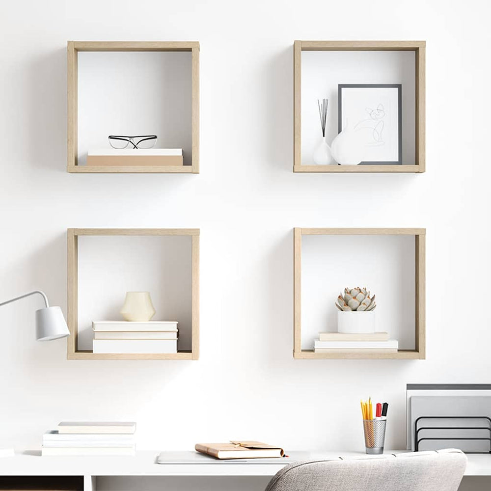 vidaXL Étagères cubes 4 pcs Chêne Sonoma 30x15x30 cm