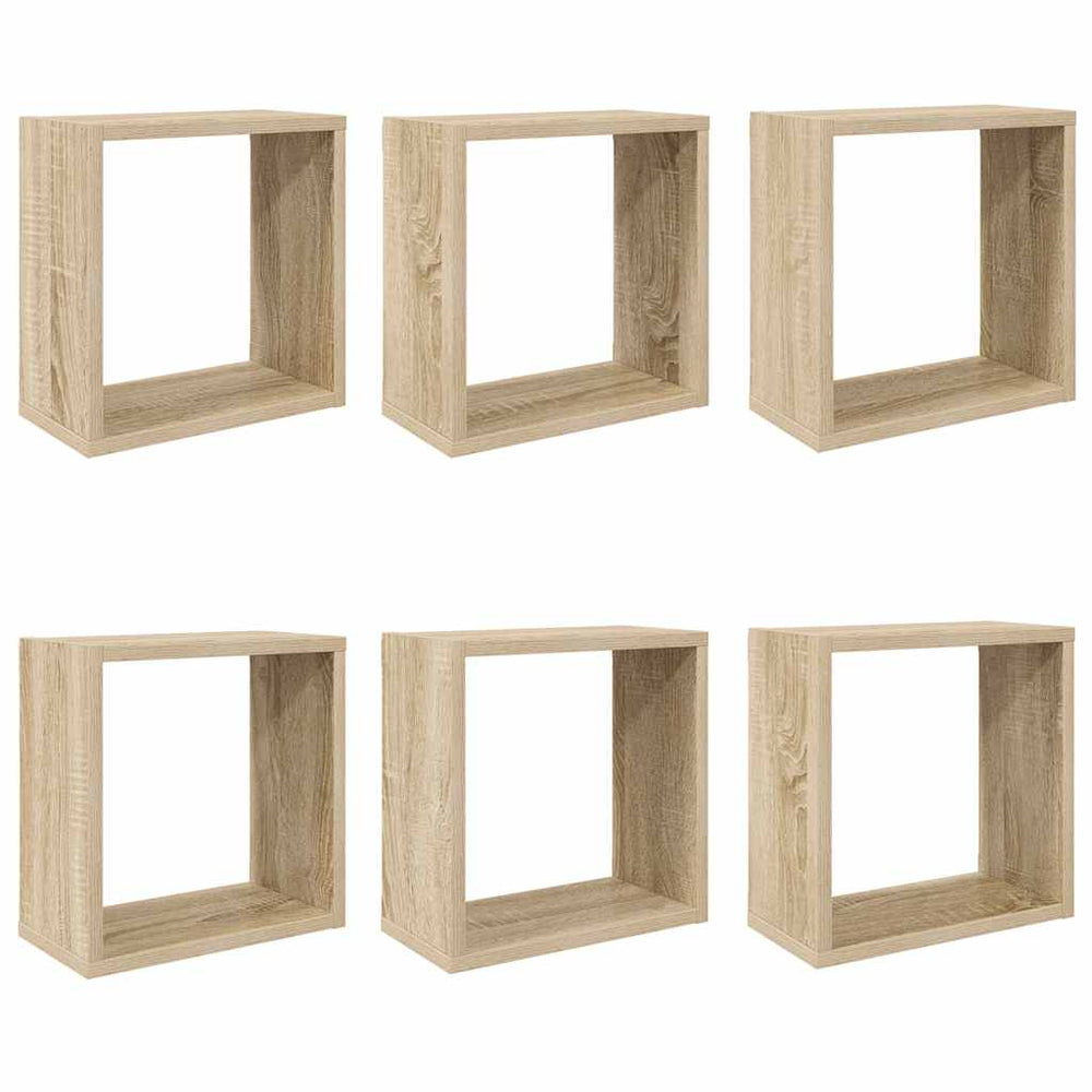 vidaXL Étagères cubes 6 pcs. Chêne Sonoma 30x15x30 cm