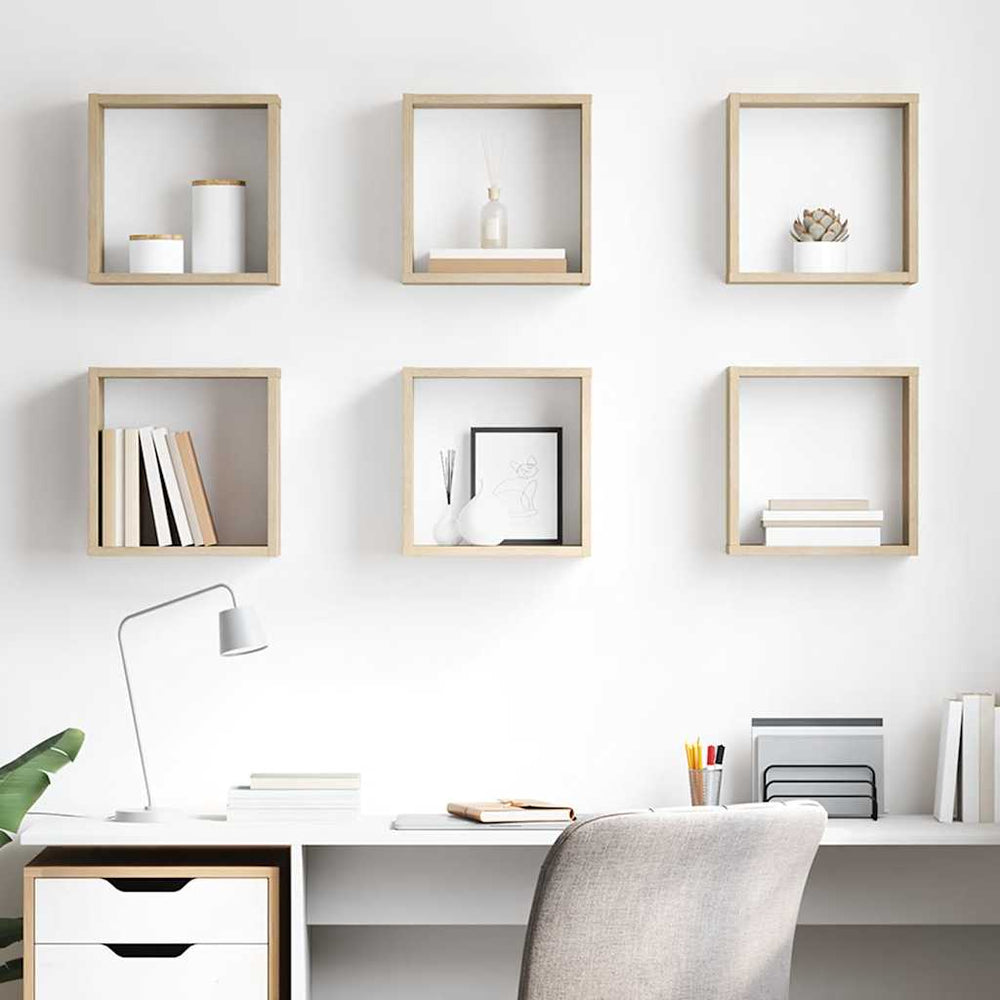 vidaXL Étagères cubes 6 pcs. Chêne Sonoma 30x15x30 cm