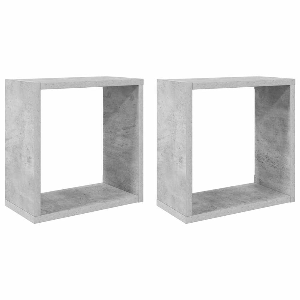 vidaXL Étagères cubes 2 pcs Gris béton 30x15x30 cm