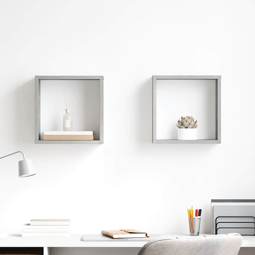vidaXL Étagères cubes 2 pcs Gris béton 30x15x30 cm