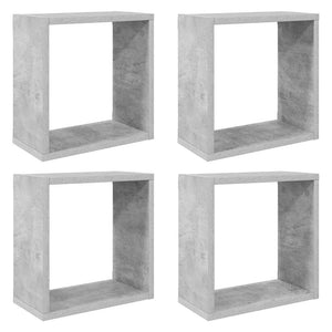 Betongraue Würfelregale, 4er-Set