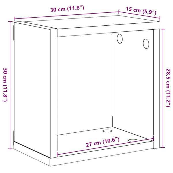 Betongraue Würfelregale, 4er-Set
