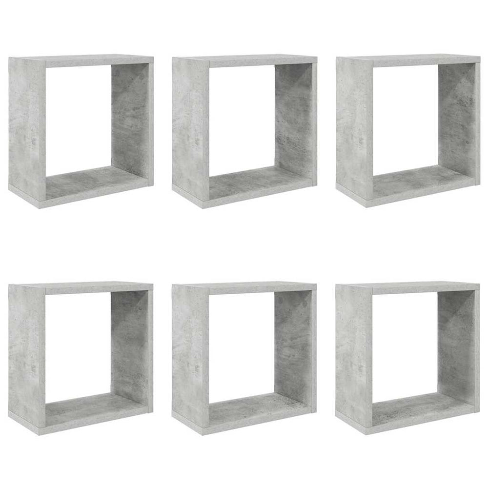 vidaXL Étagères cubes 6 pcs Gris béton 30x15x30 cm