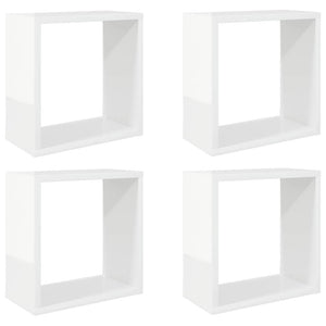 Weiße Würfelregale, 4er Set