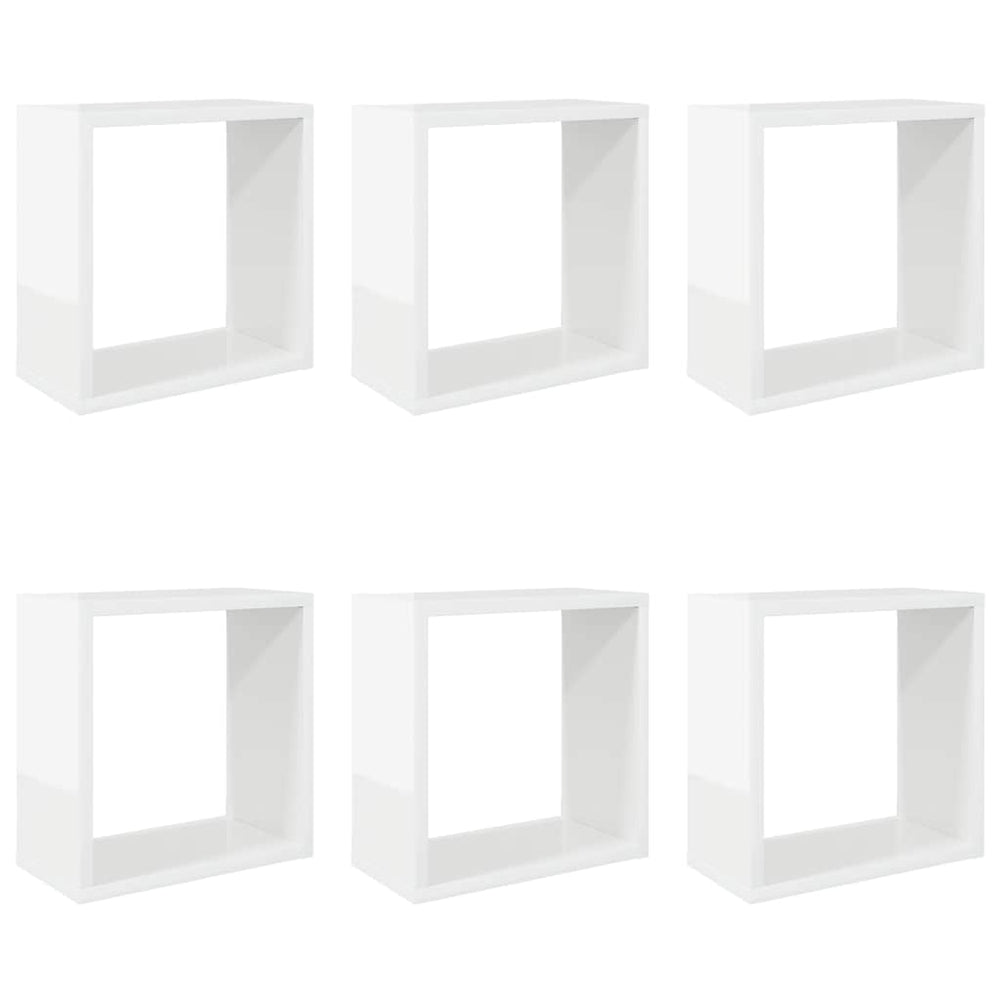 vidaXL Étagères cubes 6 pcs Blanc brillant 30x15x30 cm