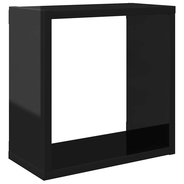 Würfelregale, 2er Set, Hochglanz Schwarz