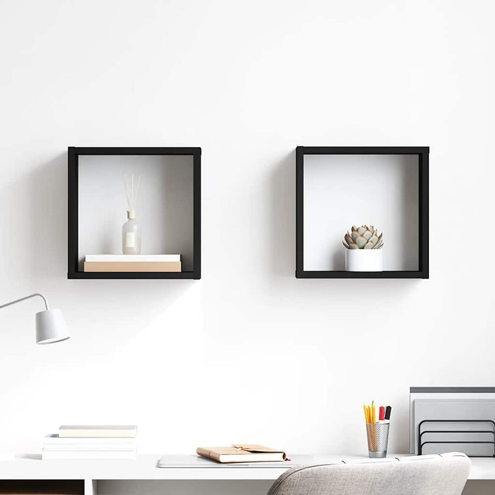 vidaXL Étagères cubes 2 pcs Noir brillant 30x15x30 cm