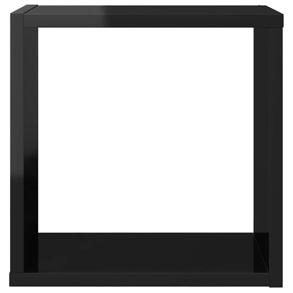 Würfelregale, 4er Set, Hochglanz Schwarz