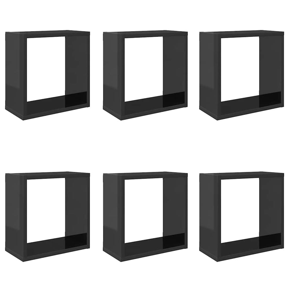 vidaXL Étagères cubes 6 pcs Gris brillant 30x15x30 cm