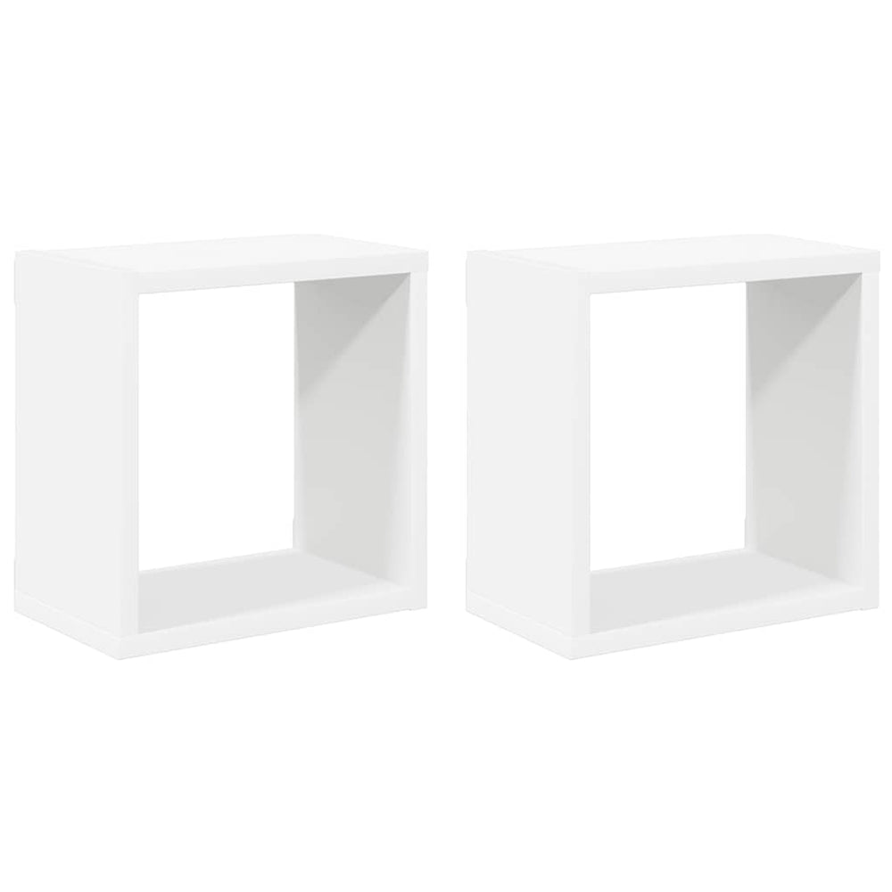 vidaXL Étagères cubes 2 pcs Blanc 26x15x26 cm