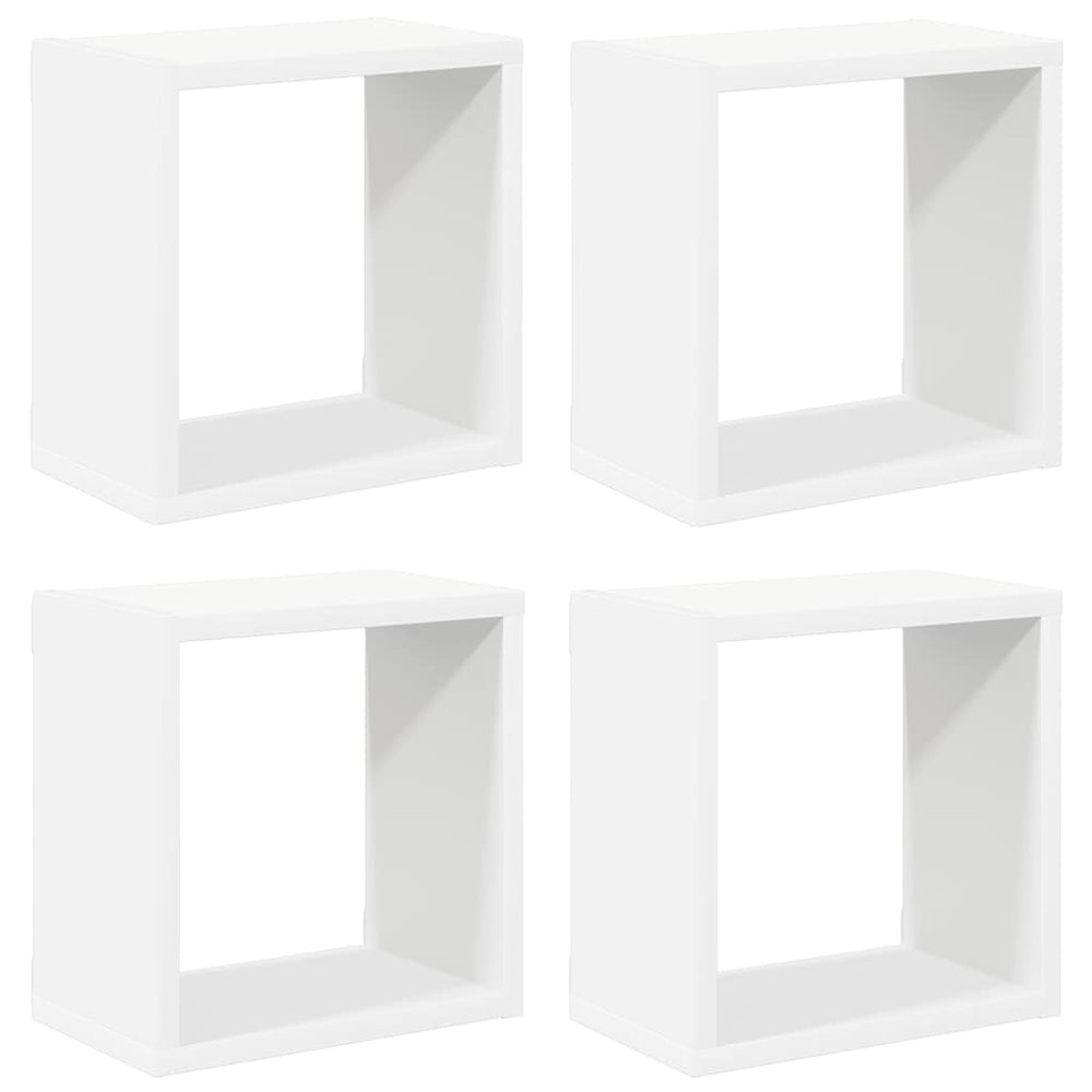 vidaXL Étagères cubes 4 pcs Blanc 26x15x26 cm