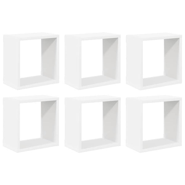 Weiße Würfelregale, 6er Set