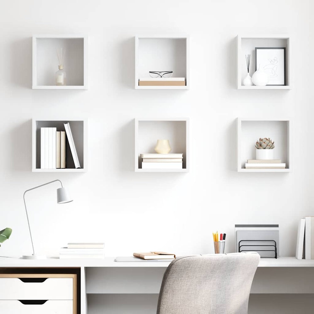 vidaXL Étagères cubes 6 pcs Blanc 26x15x26 cm
