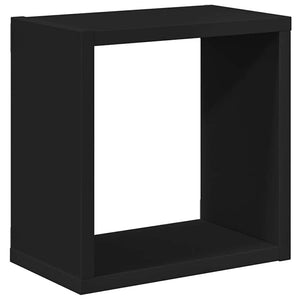 Schwarze Würfelregale, 2er Set