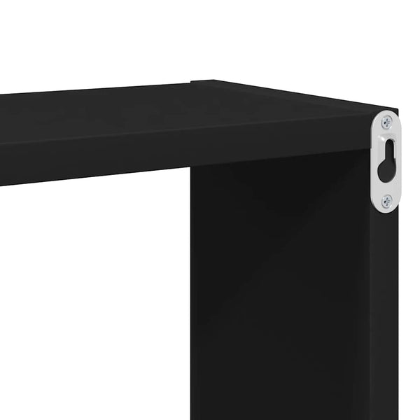 Schwarze Würfelregale, 2er Set