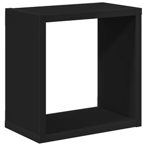 Schwarze Würfelregale, 6er Set