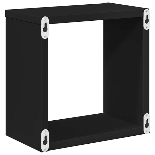Schwarze Würfelregale, 6er Set