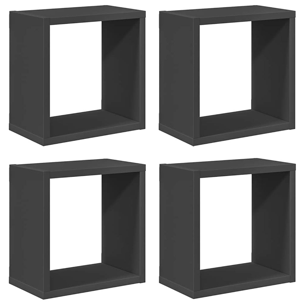 vidaXL Étagères cubes 4 pcs Gris 26x15x26 cm