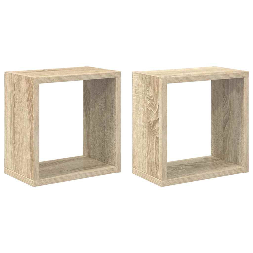 vidaXL Étagères cubes 2 pcs Chêne sonoma 26x15x26 cm