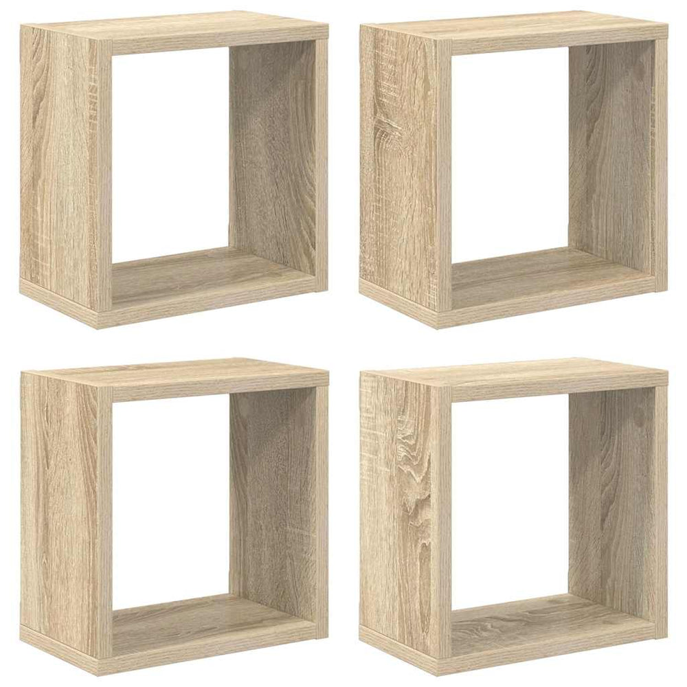 vidaXL Étagères cubes 4 pcs Chêne Sonoma 26x15x26 cm
