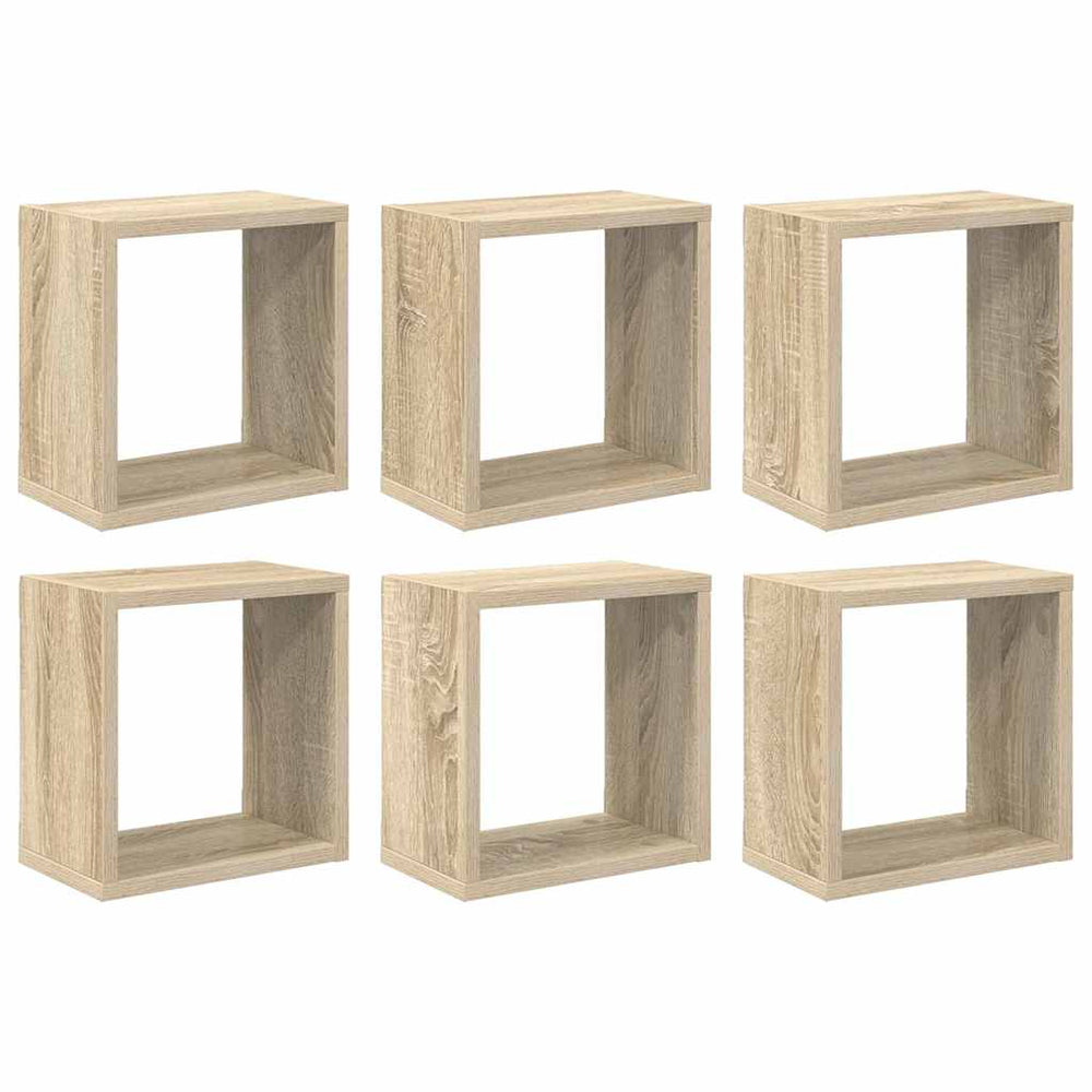 vidaXL Étagères cubes 6 pcs Chêne sonoma 26x15x26 cm