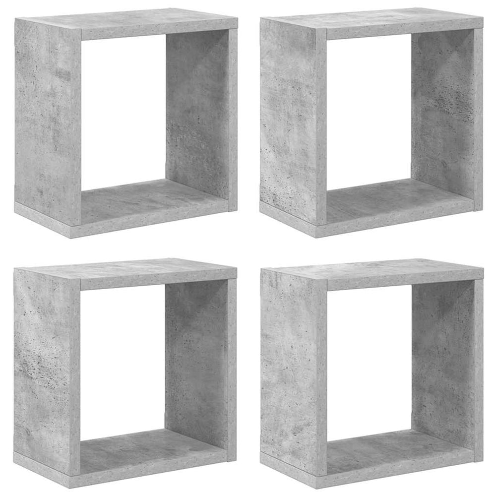 vidaXL Étagères cubes 4 pcs Gris béton 26x15x26 cm